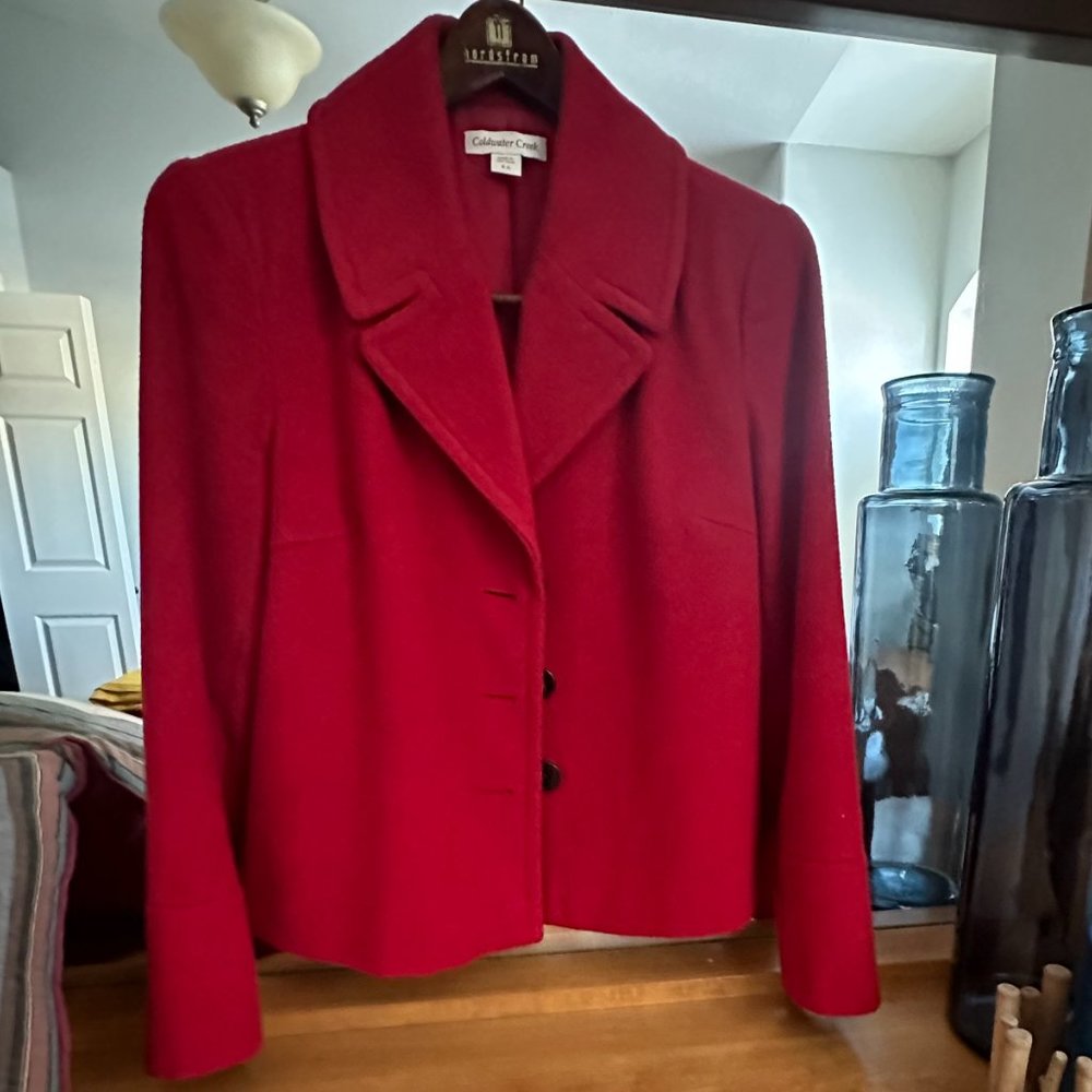 Red Wool Jacket/blazer Women's size 4-6